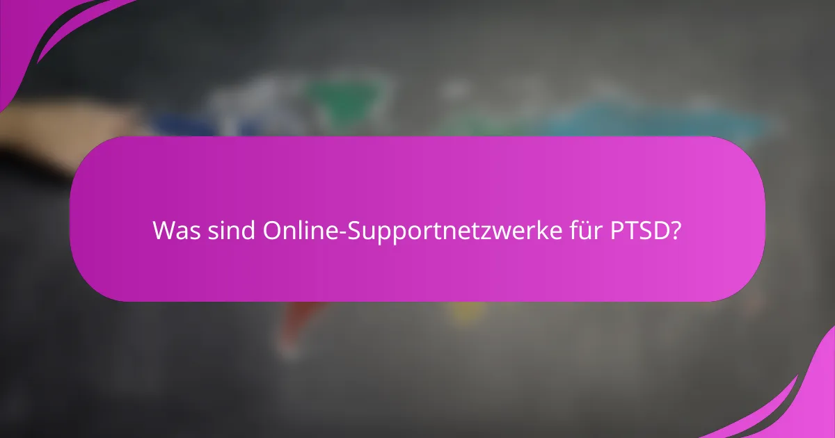 Was sind Online-Supportnetzwerke für PTSD?