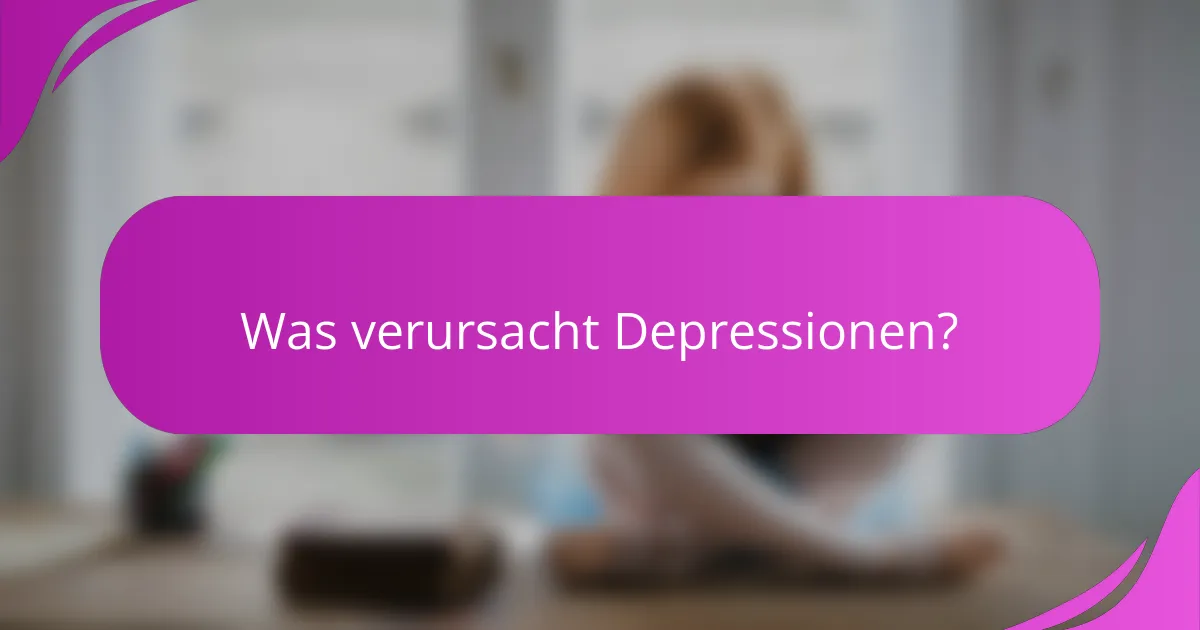 Was verursacht Depressionen?
