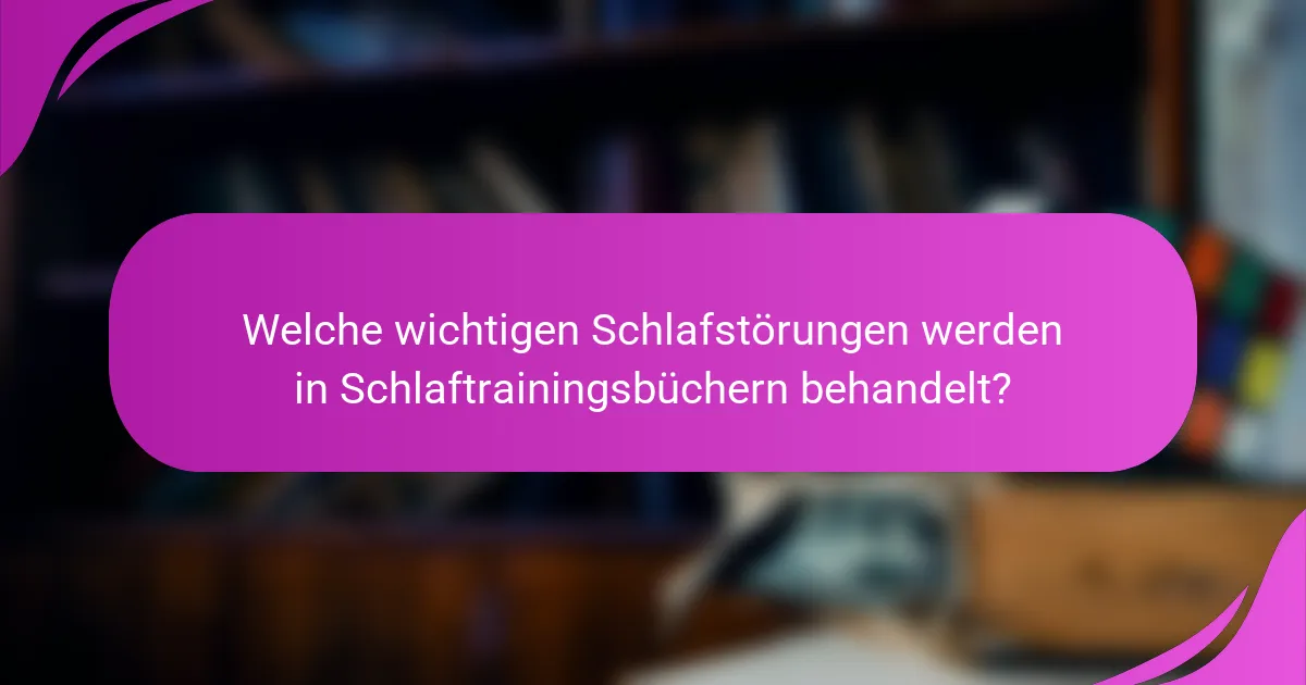 Welche wichtigen Schlafstörungen werden in Schlaftrainingsbüchern behandelt?